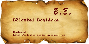 Bölcskei Boglárka névjegykártya